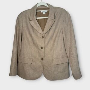 NWT Coldwater Creek Beige Herringbone Tweed Blazer